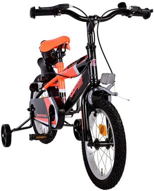 Volare Kinderfahrrad Kinderfahrrad Sportivo Jungen 14 Zoll Kinderrad Neon Orange Schwarz