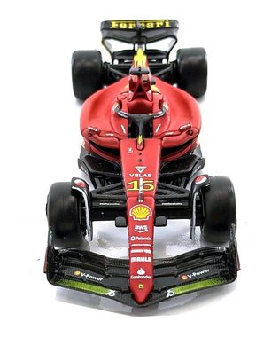 Bburago Modellauto Ferrari F1-75 Leclerc #16, Maßstab 1:43, Monza-Ausführung