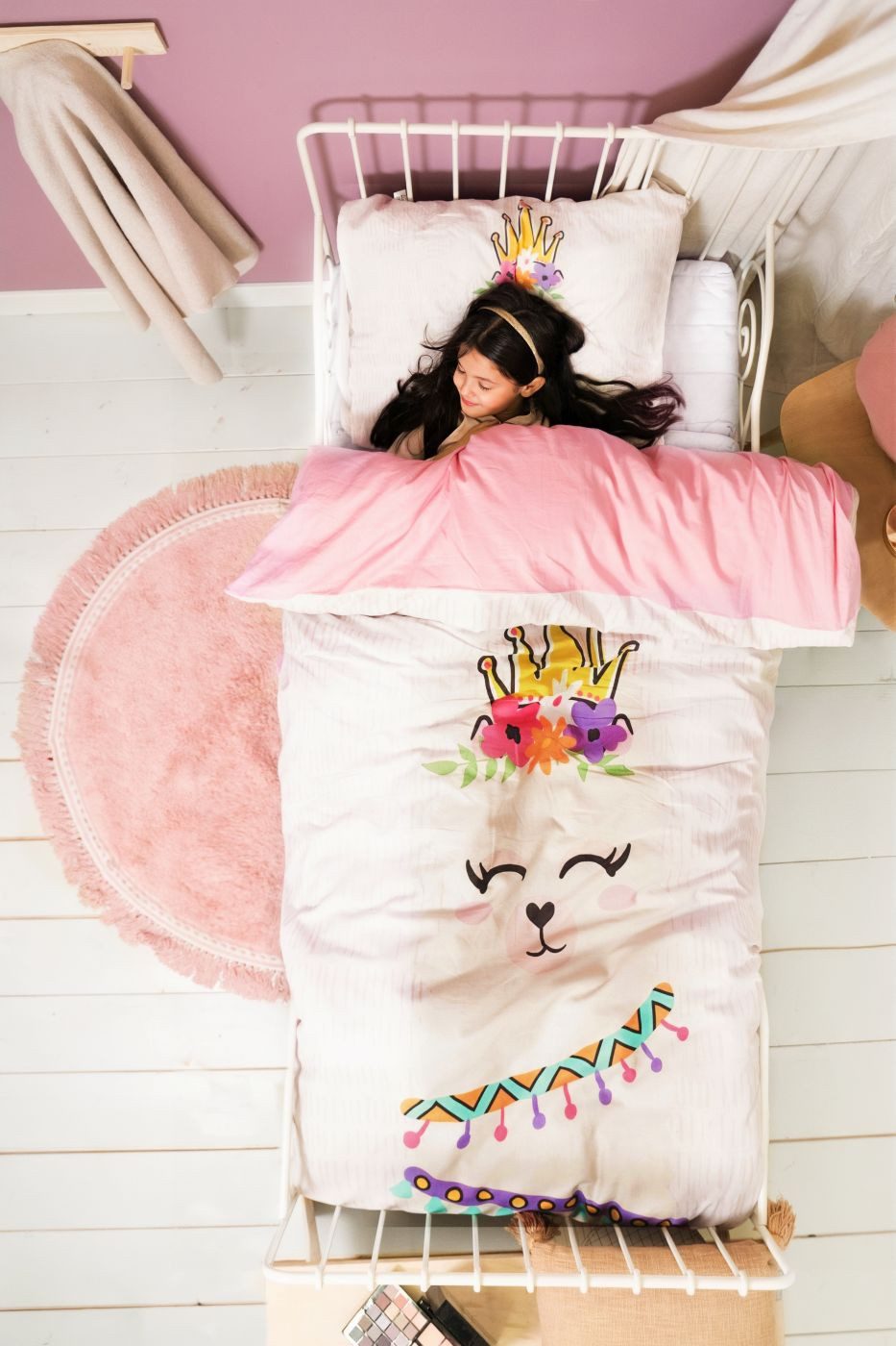 Little Monster Kinderbettwäsche Renforcé 135x200 cm Princess Al Paca Pink M günstig online kaufen