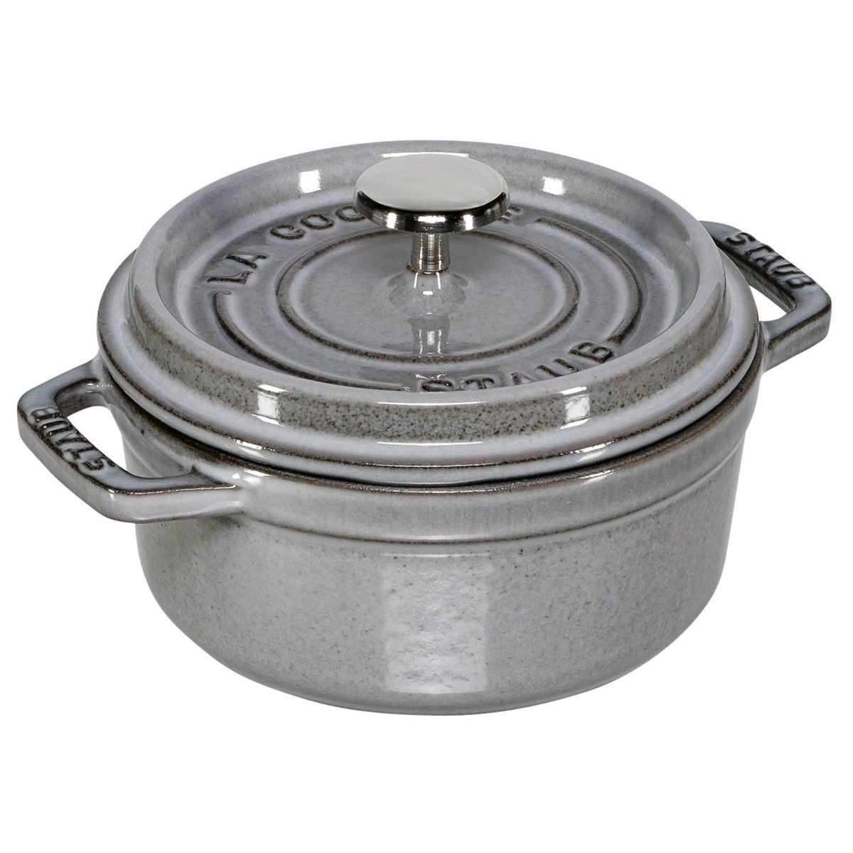 Staub Auflaufform Cocotte 12cm rund Graphit-grau, Gusseisen