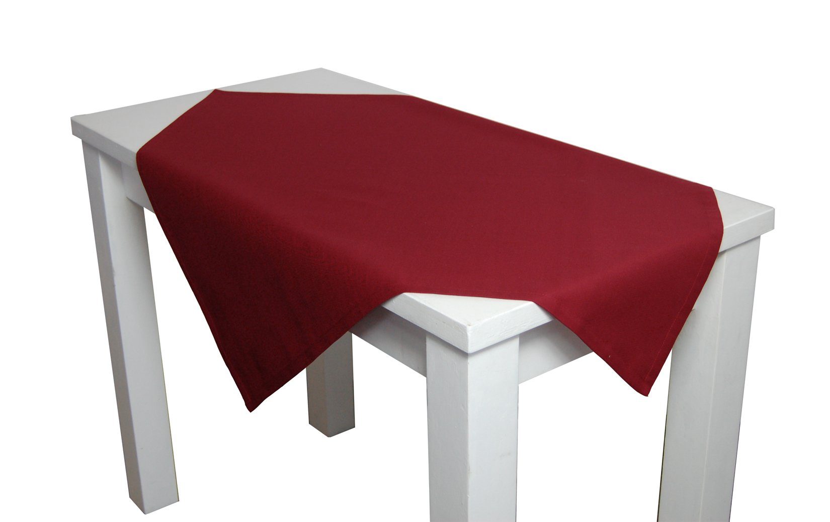 fröhliche 80x80 Karmin-Rot Farbenspiel Mitteldecke Tischdecke ca. bunt - wird beties Uni-Farben cm Das Leben (1-tlg),