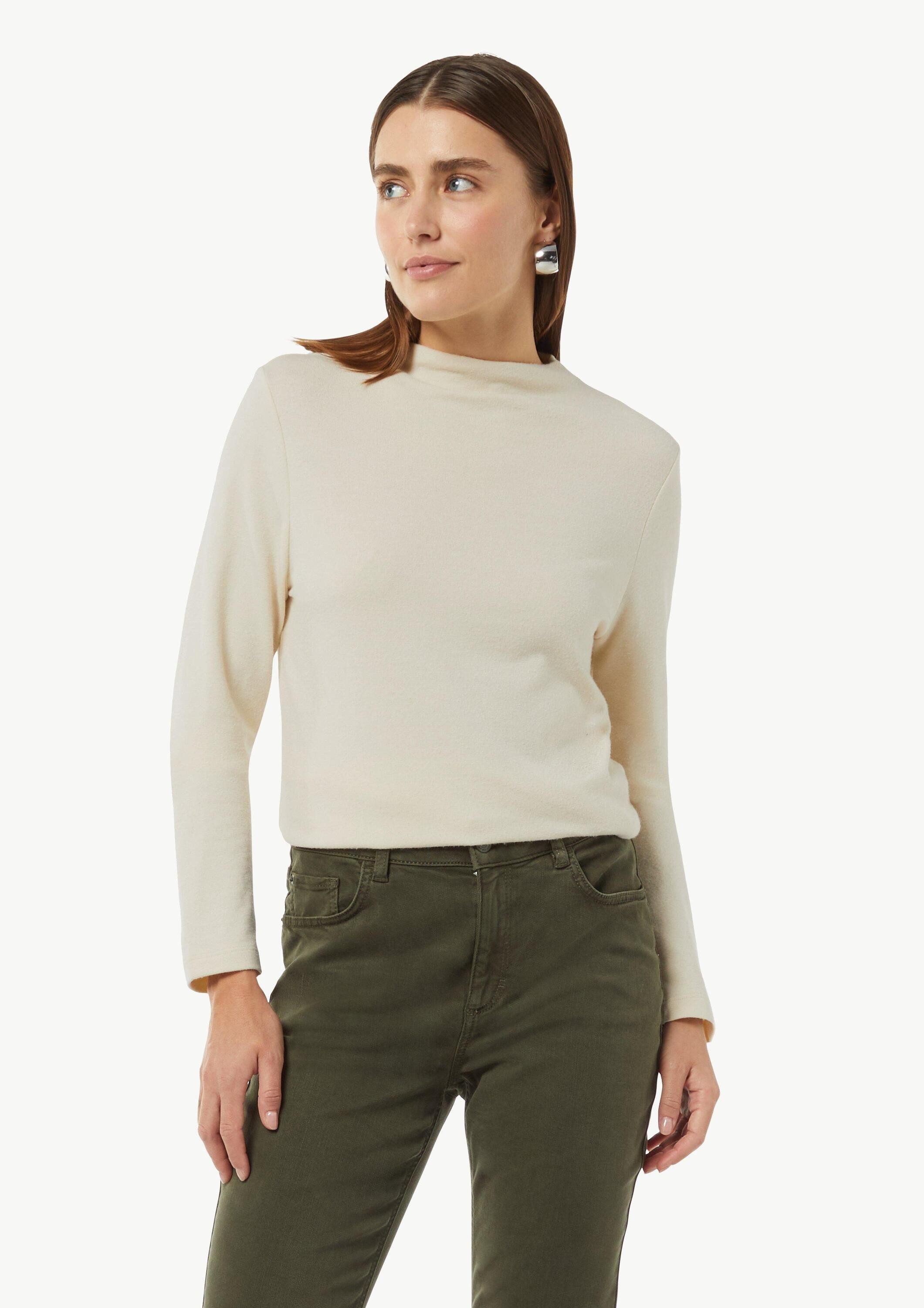 comma Langarmshirt T-Shirt Weiches Langarmshirt mit Stehkragen günstig online kaufen