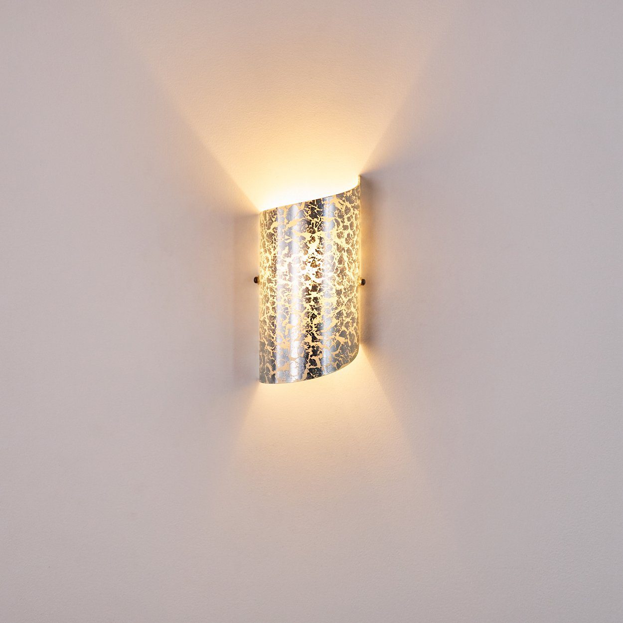 in Wandleuchte »Ballino« mit Down-Effekt Up Innen & aus Wand, Leuchtmittel, 1xE14, Glas Lichtspiel an der hofstein moderne mit Silber, Wandlampe ohne