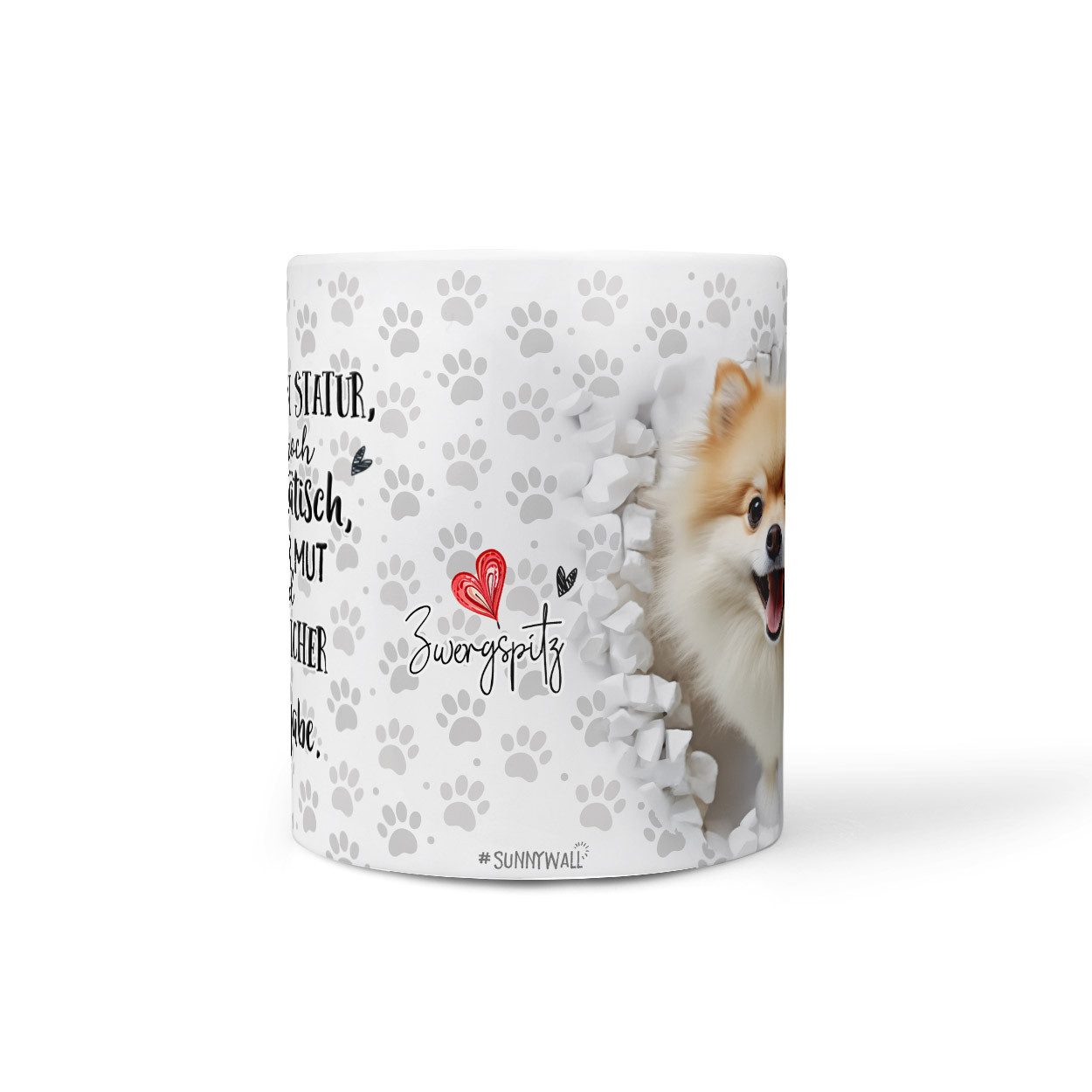 Sunnywall Tasse Zwergspitz - Hund Hunderasse - Geschenk für Hundeliebhaber, Keramik, inkl. Geschenkkarte