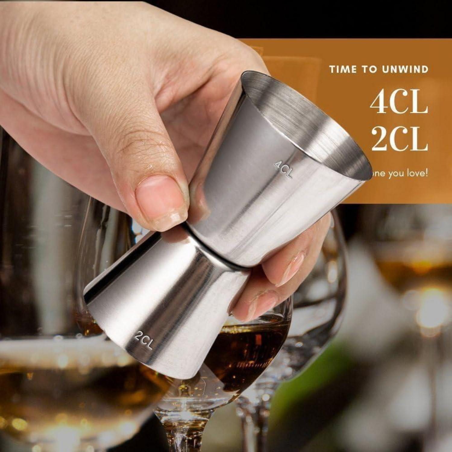 LuxusKollektion Barmaß Cocktail Messbecher 2CL 4CL Doppelter Jigger Spirituosen Gin Whiskey