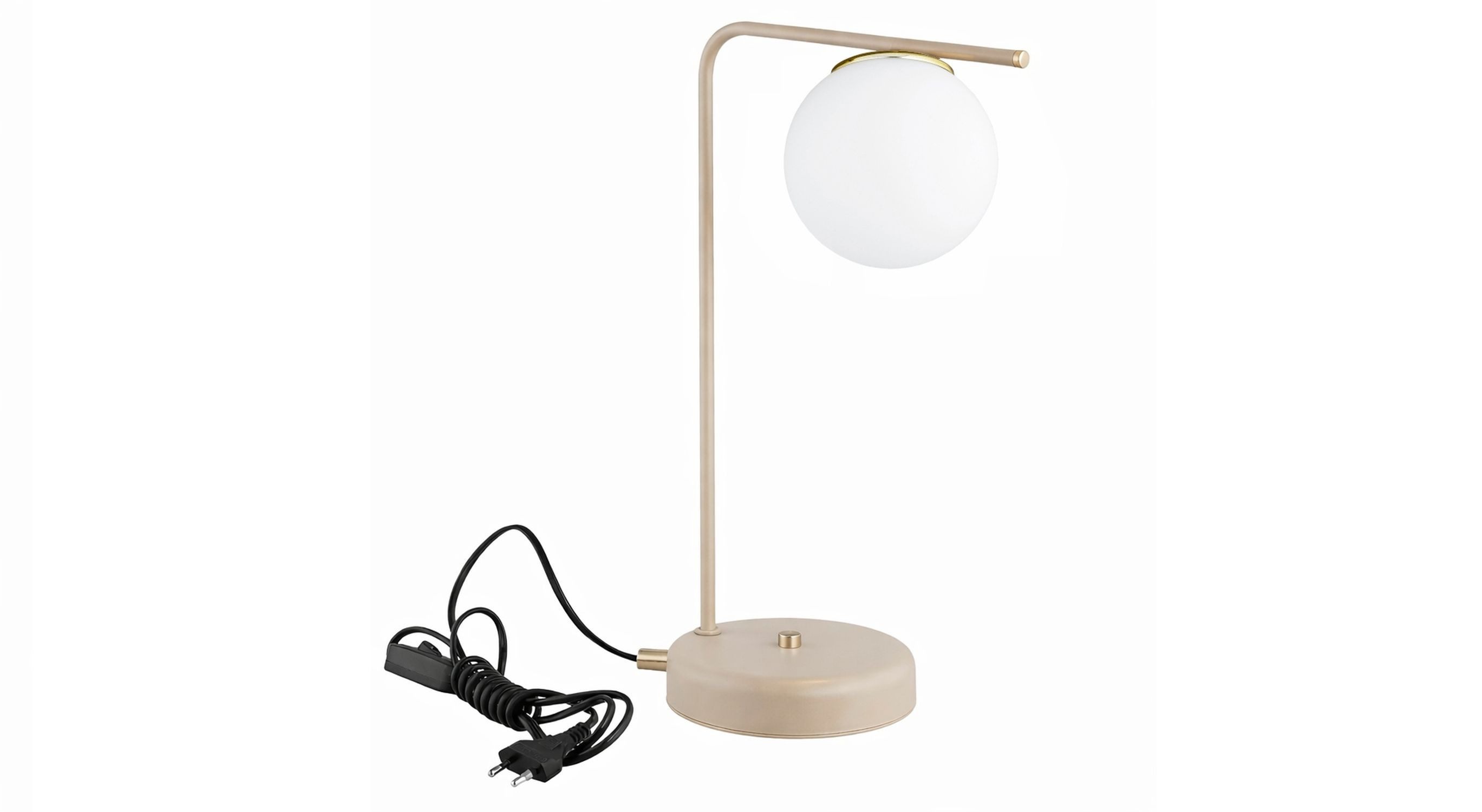 Licht-Erlebnisse Schreibtischlampe MAIKO, ohne Leuchtmittel, 38 cm hoch E27 Kugelschirm Modern