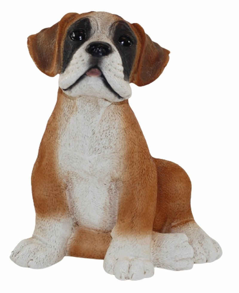 Castagna Tierfigur Deko Figur Hund Boxer Welpe Hundefigur sitzend Kollektion Castagna aus Resin Höhe 24 cm