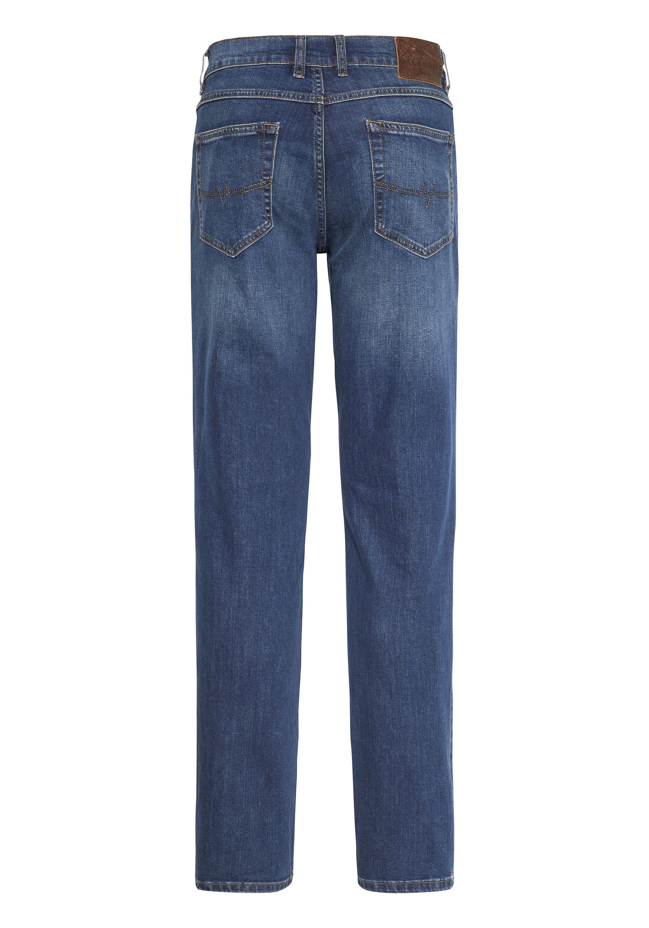 Oklahoma Jeans blauen (1-tlg) Denim aus Straight-Jeans