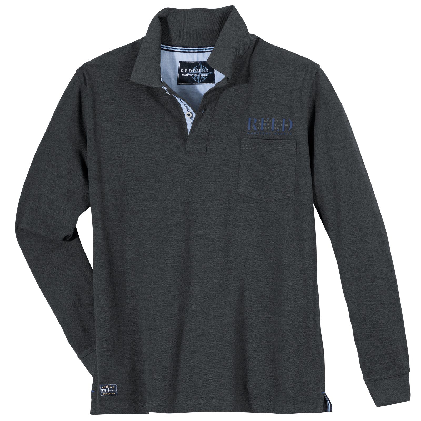 redfield Langarm-Poloshirt Redfield Langarm-Polo XXL modisch günstig online kaufen