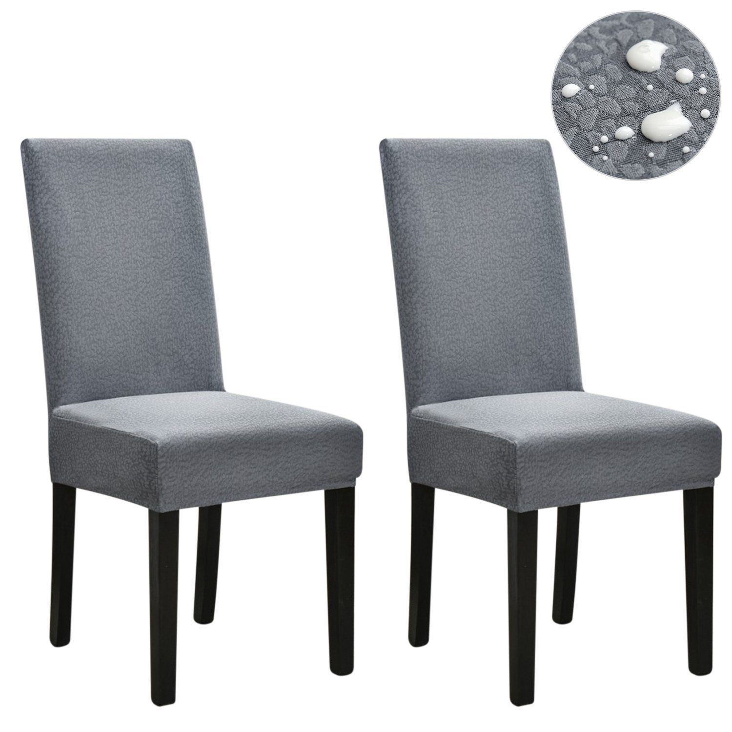 Elastische Stuhlhussen – 4 Stück, Dehnbarer Spandex-Stoff, Für Stühle Mit Sitzfläche 35–48 Cm & Rückenlehne 49–58 Cm