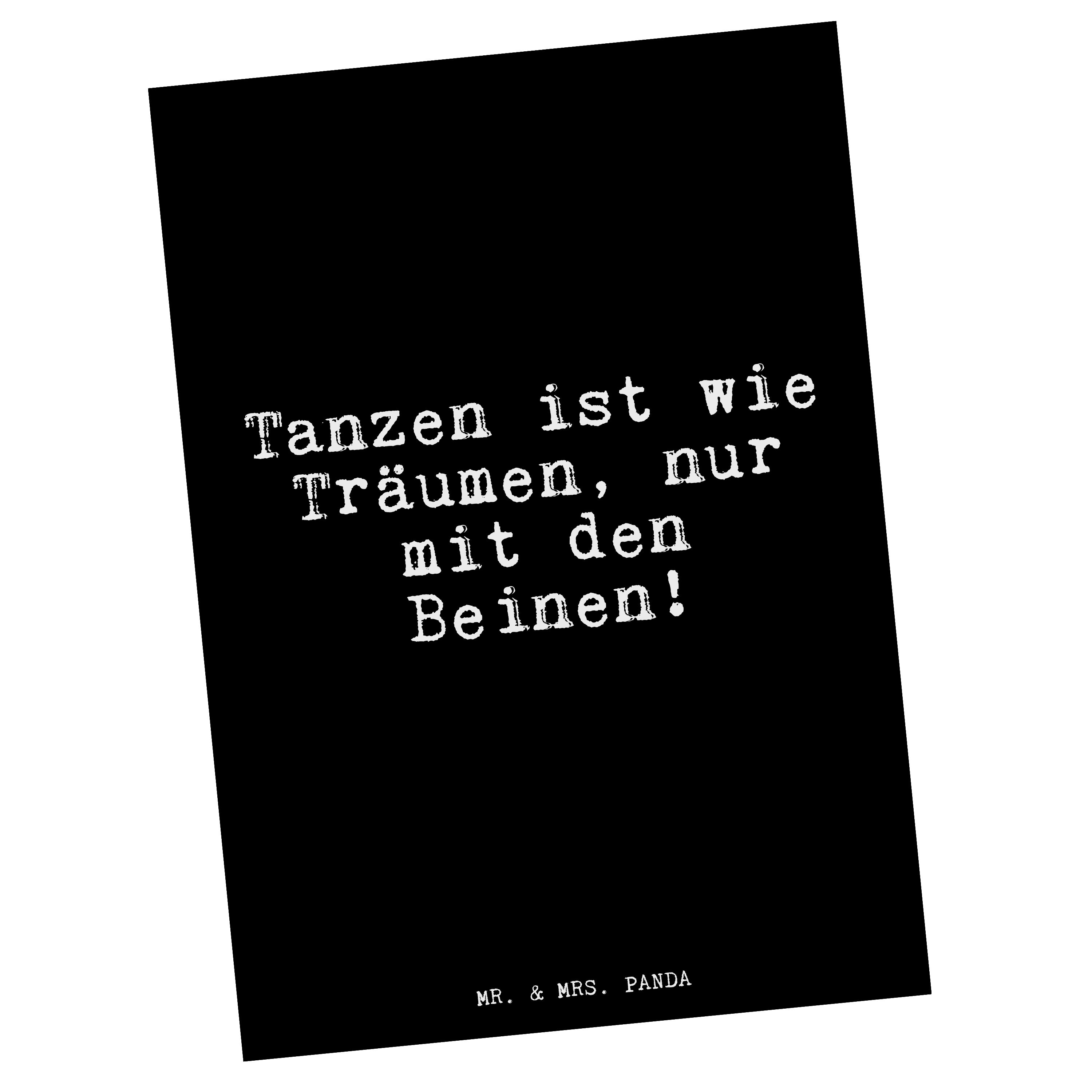 Mr. & Mrs. Panda Postkarte »Tanzen ist wie Träumen,... Schwarz