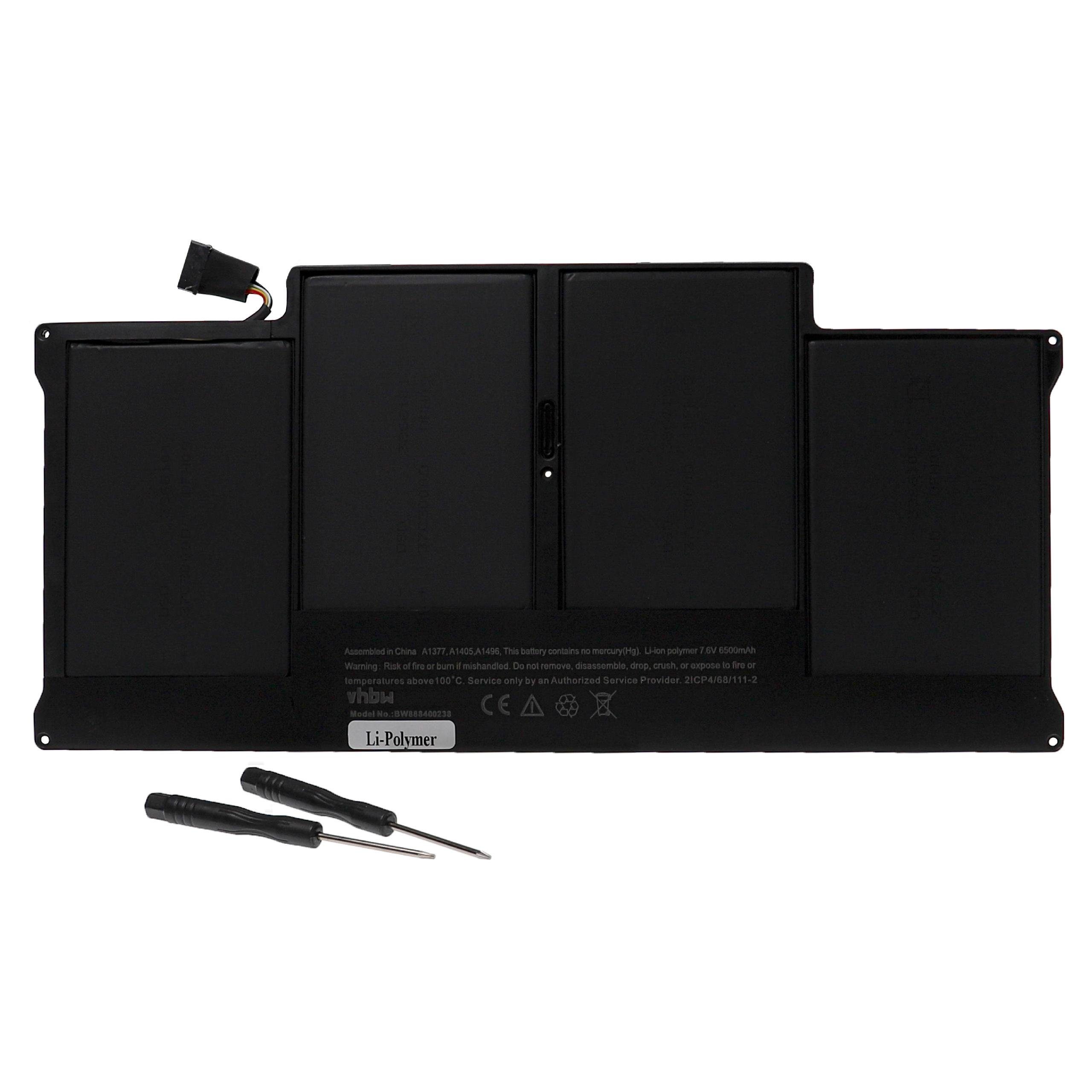 vhbw kompatibel mit Apple V) Air Li-Polymer MacBook Laptop-Akku MC504 6500 MC504LL/A, 13.3 13.3 mAh (7,6