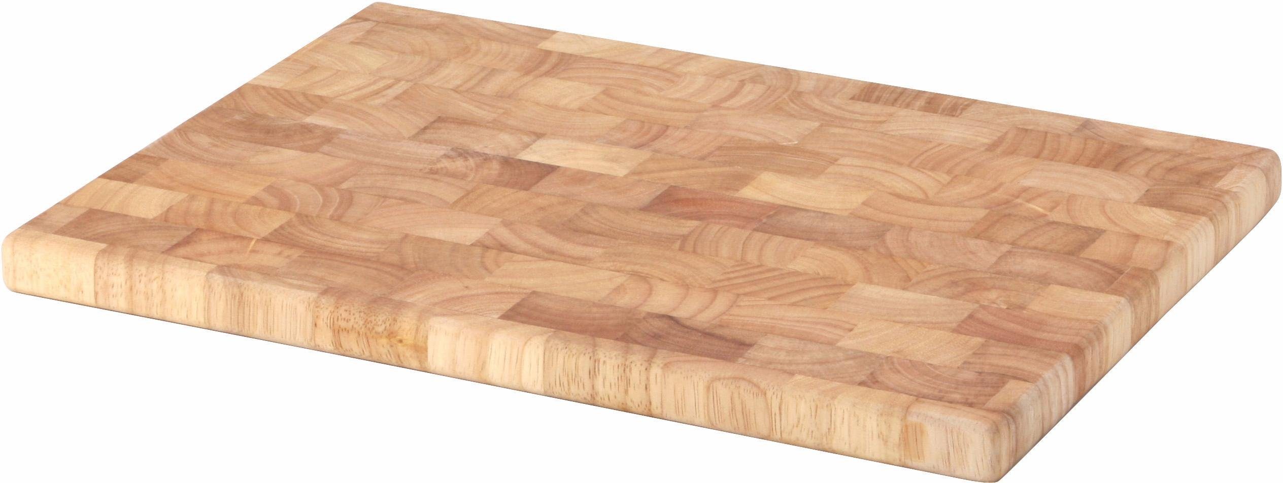 Continenta Schneidebrett Schneidebrett 35x25x2 cm Gummibaum Stirnholz, Gummibaum, (1-St), Schneidebrett, 35,00cm, Gummibaum