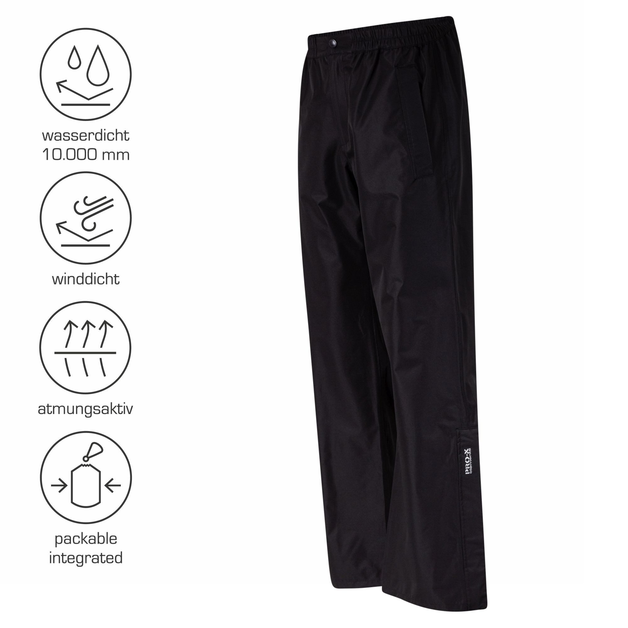 PRO-X ELEMENTS Regenhose MAJOLA integrierte Packtasche