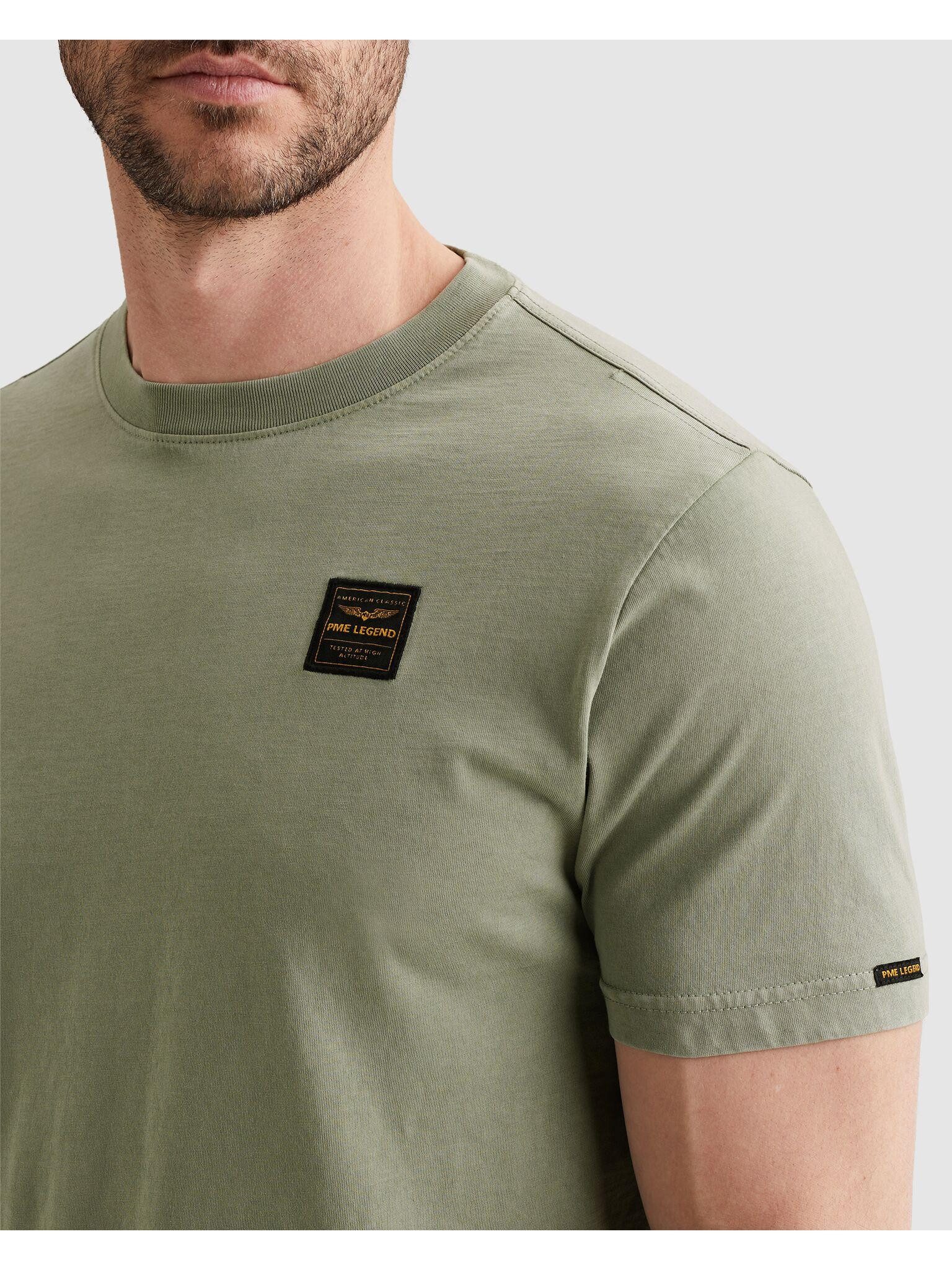 PME LEGEND T-Shirt Short sleeve r-neck washed garment dye mit Logo Stickerei