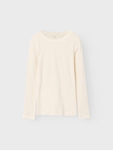 Name It XSL Buttercream TOP LS Langarmshirt mit NKFLITTE Strukturmuster