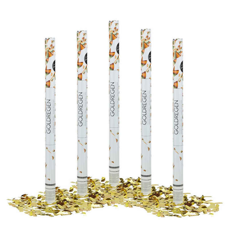 relaxdays Konfetti 5 x Party Popper 80 cm Gold