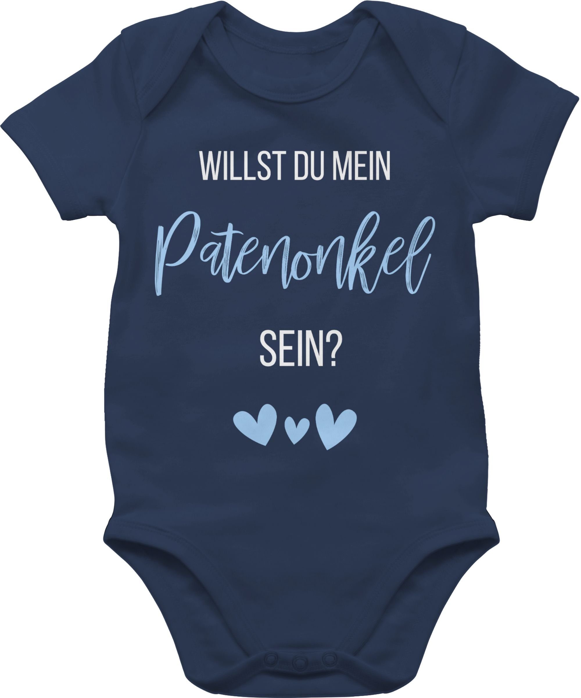 Shirtracer Shirtbody Willst du mein Patenonkel sein? Babyblau Patenonkel Baby 1 Navy Blau