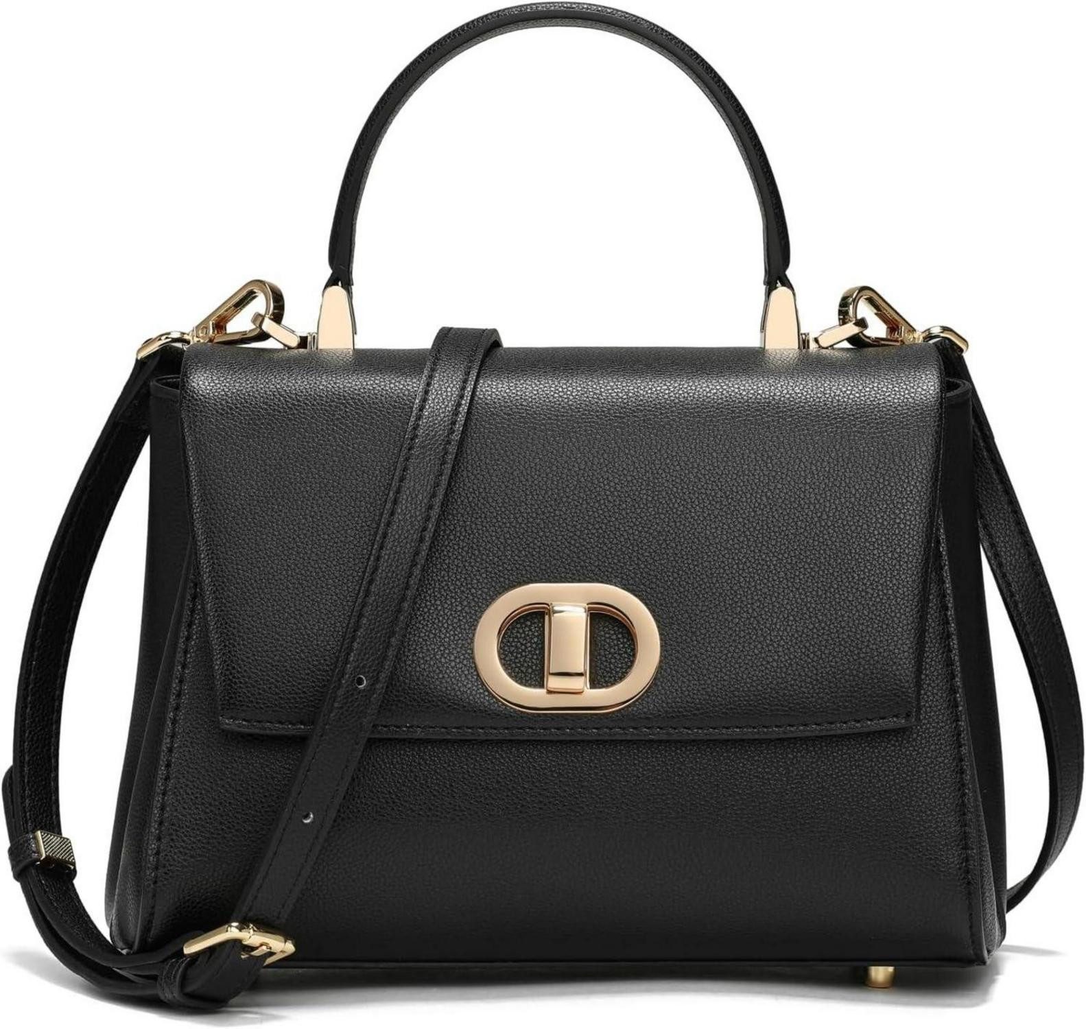 Handtasche Damen Handtasche Leder Umhängetasche Crossbody Schwarz