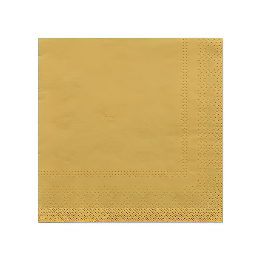 PAPSTAR Papierserviette Servietten, 3-lagig 1/4-Falz 25 cm x 25 cm gold 280 Stk