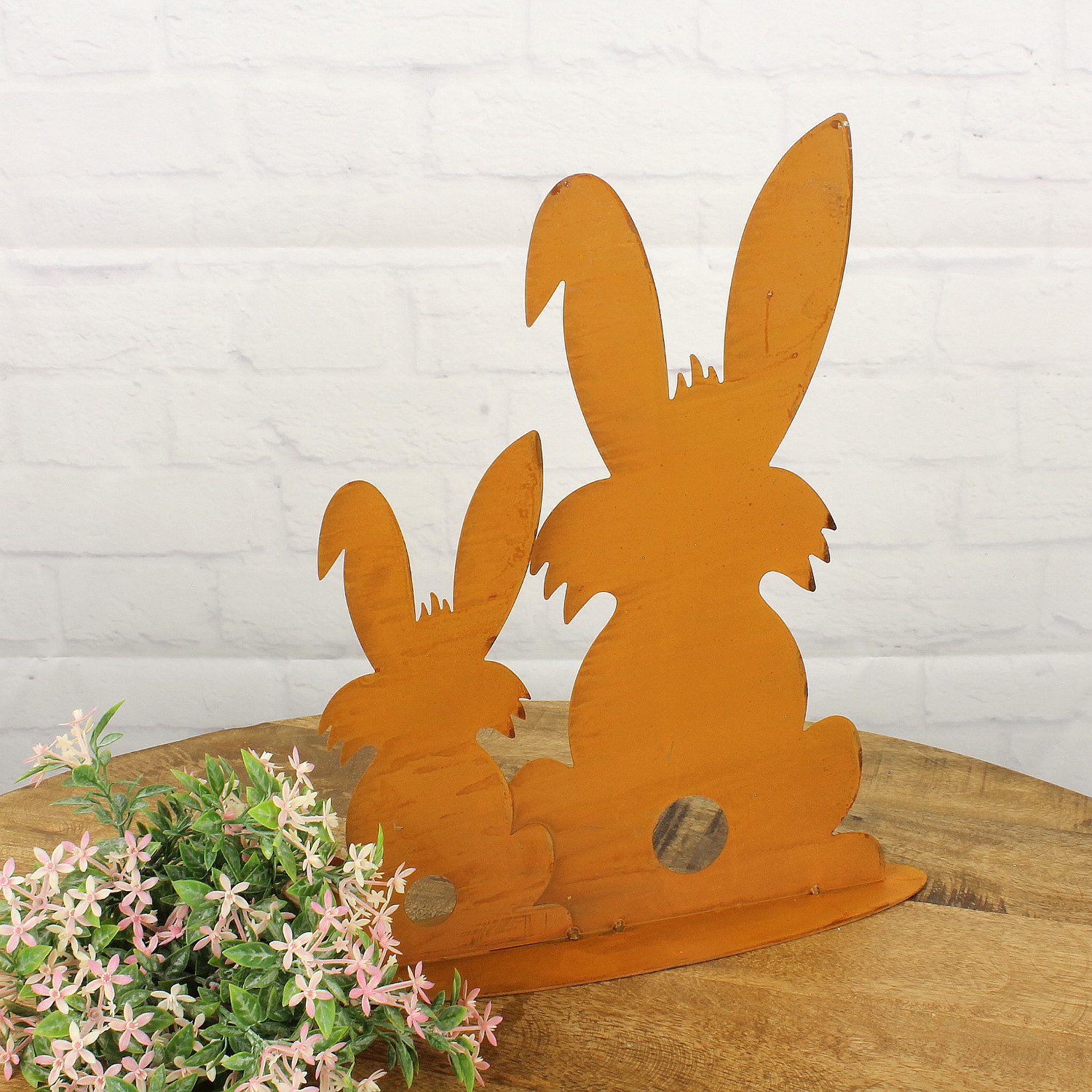 Macosa Home Osterhase Deko Hase Metall Rostig 34 cm Metallhase Osterhase Dekohase (1 St., Rustikal Modern Deko Ostern), Rosthase Rostdeko Gartendeko Osterdekoration