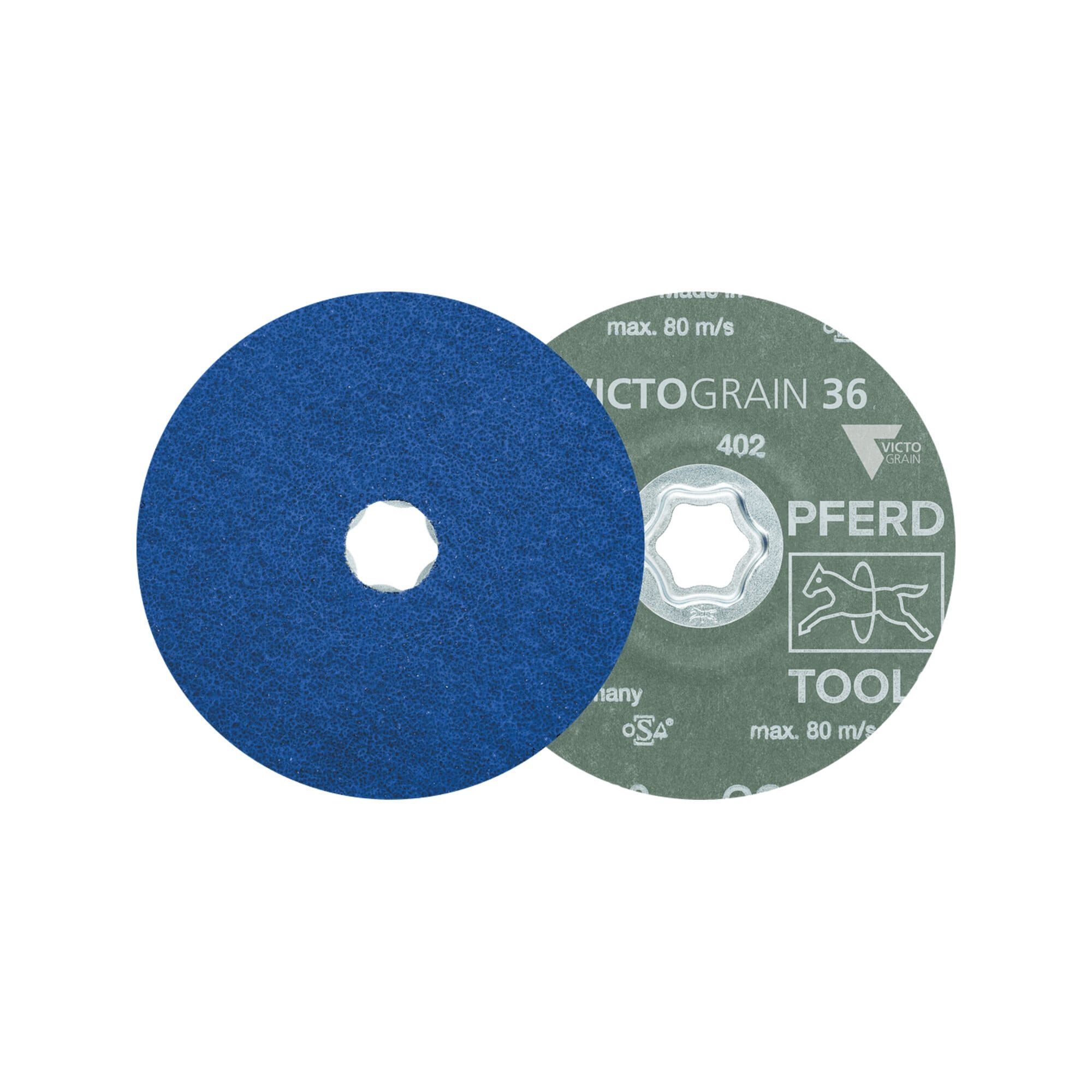 Pferd Schleifpapier PFERD TOOLS COMBICLICK Fiberscheibe Ø 115 mm VICTOGRAIN-COOL36 für Sta