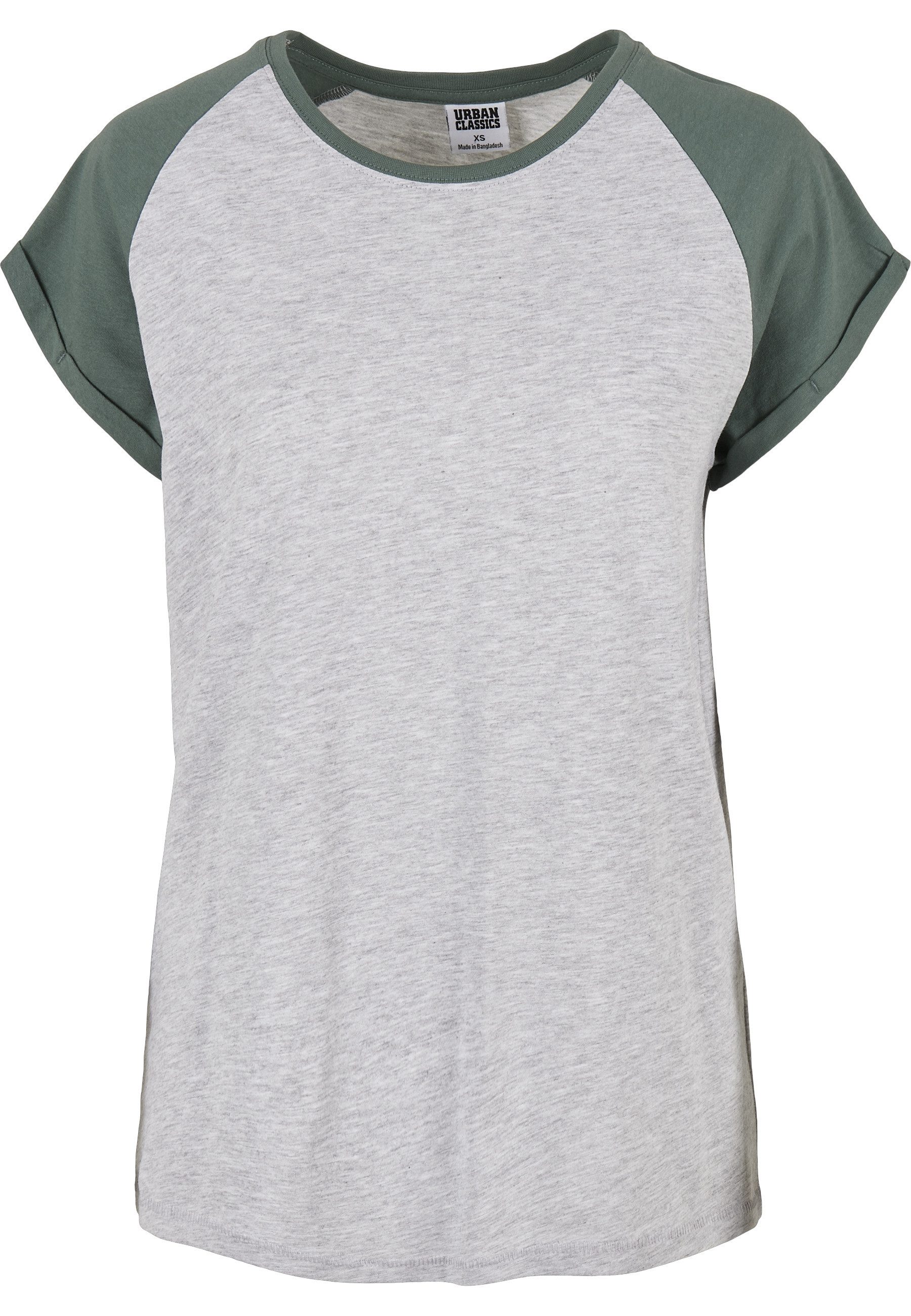Kurzarmshirt Urban Classics Damen Ladies Contrast Raglan Tee