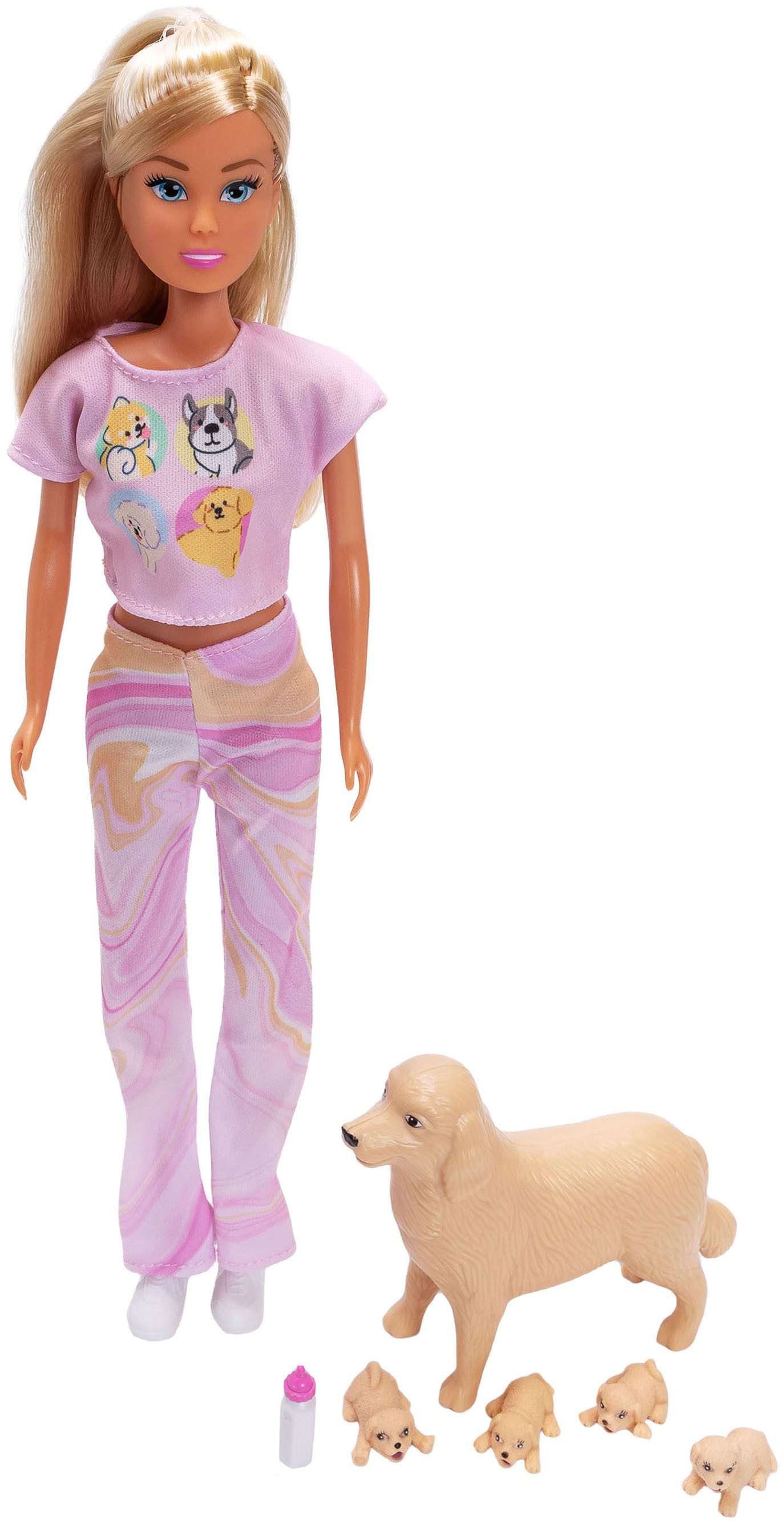 SIMBA Anziehpuppe Steffi Love, Welcome Puppies, mit trächtiger Hündin