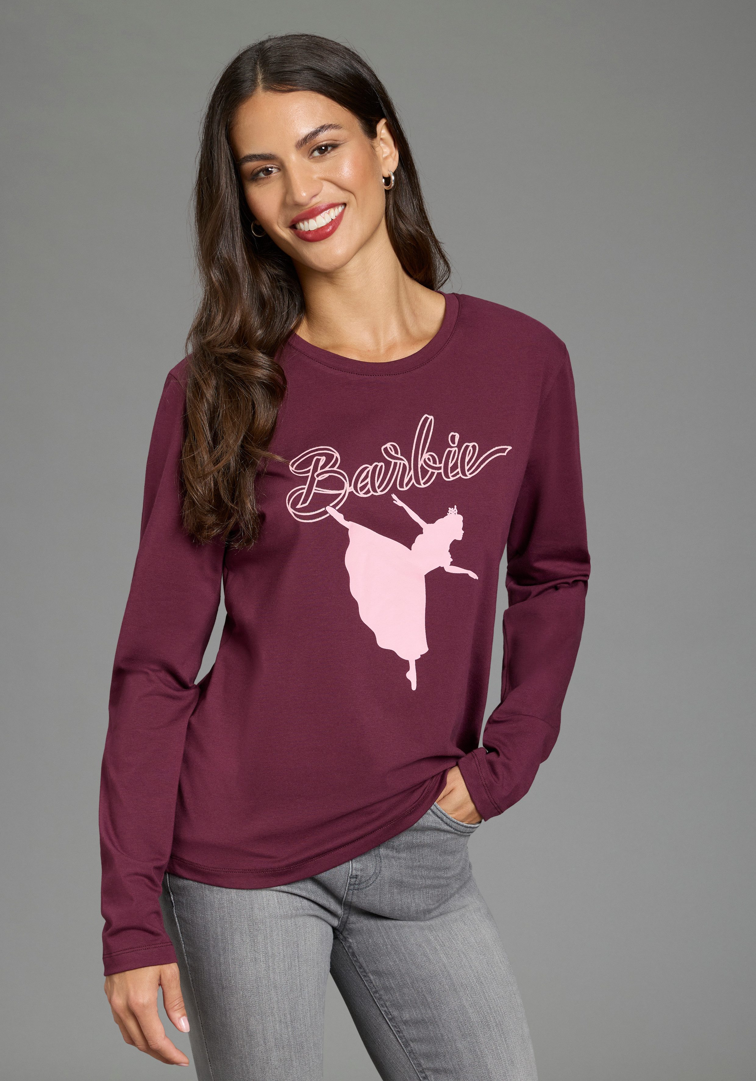 Laura Scott Langarmshirt BARBIE Glitzerdruck Shirt, Mama&Me Style, Mattel BARBIE Nussknacker Style, Mama&Me Shirt