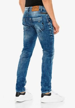 Cipo & Baxx Slim-fit-Jeans in verwaschenem Design in Straight Fit