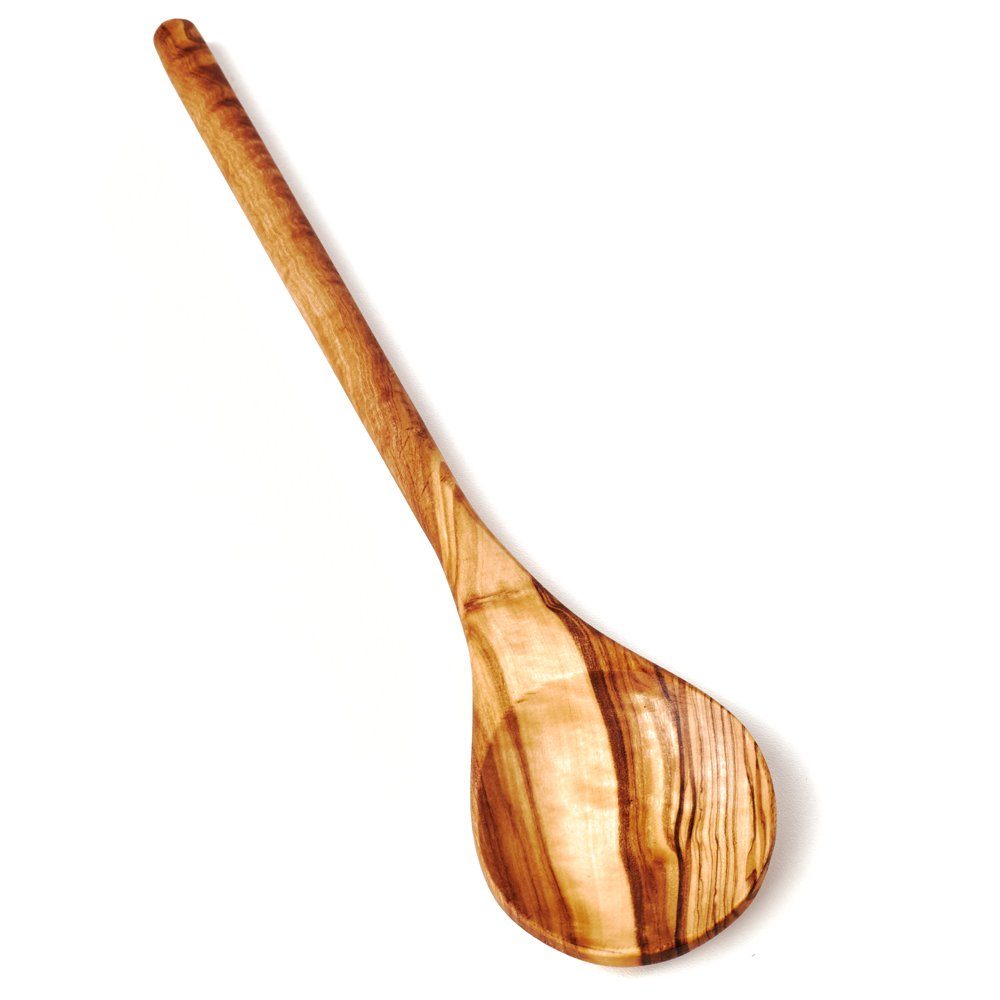 dasOlivenholzbrett Nudellöffel Kochlöffel aus Olivenholz mit rundem Stiel