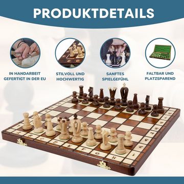 Albatros International Spiel, Albatros Schachspiel Holz ROYAL, Handgefertigt und Kompakt 36 x 36cm