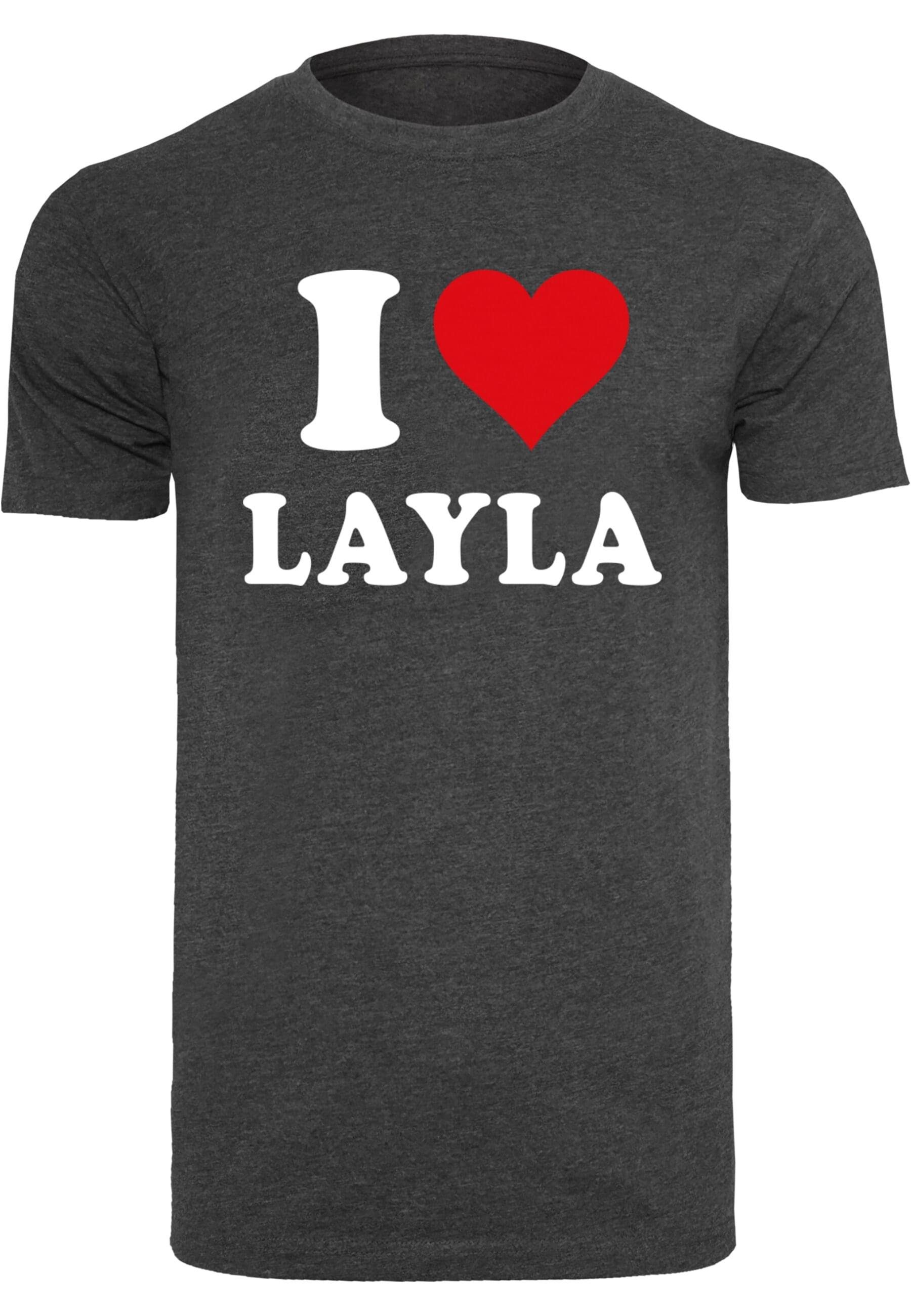 T-Shirt Love I Herren Layla T-Shirt charcoal X Merchcode (1-tlg)