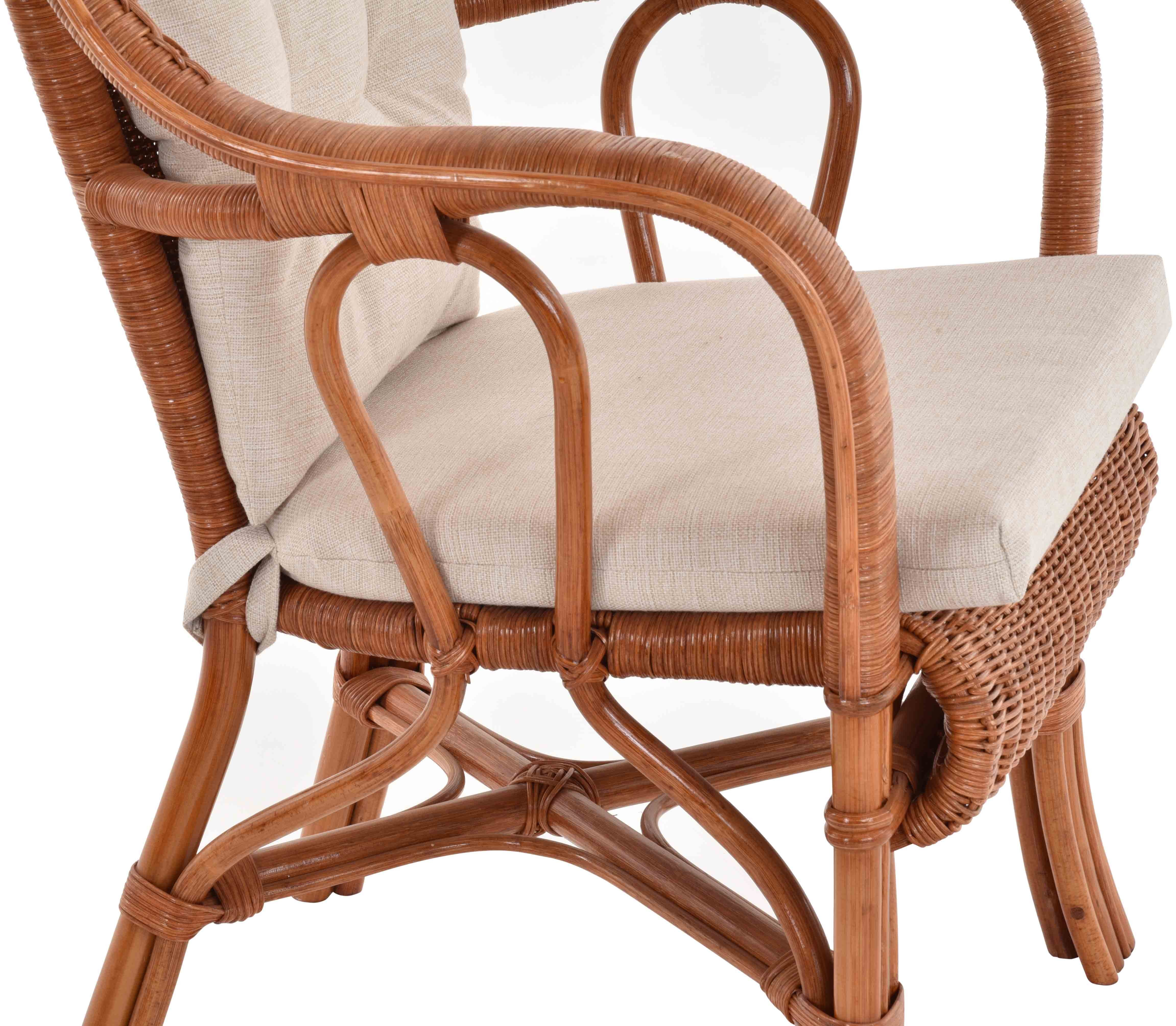 2er-Set), Rotbraun Harrison Rattansessel Krines Loungesessel hohe Set/2 mit Armlehne Rückenlehne Wintergartensessel (2-St., Home Wintergarten Rattan