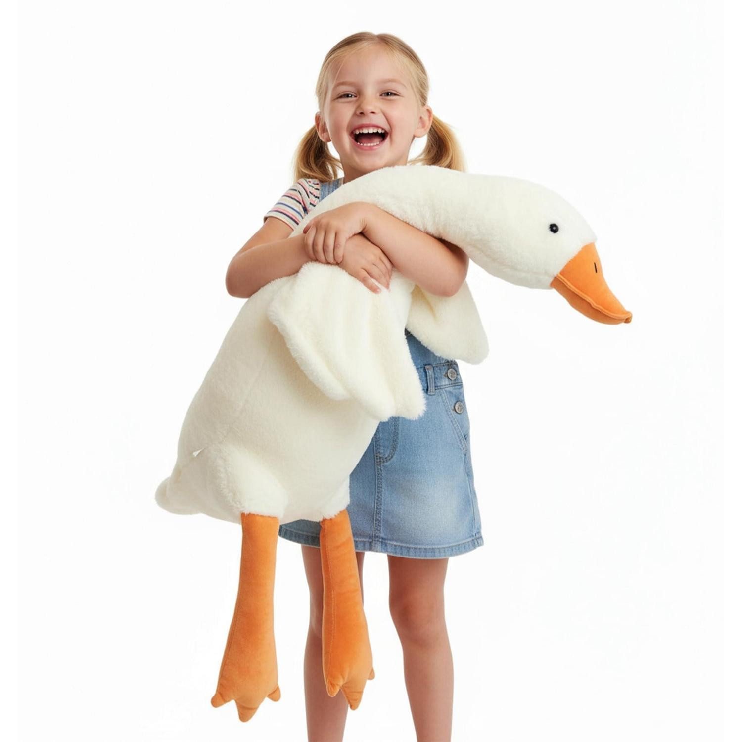 LuxusKollektion Kuscheltier XXL Gans Kuscheltier 130 cm Plüsch groß waschbar