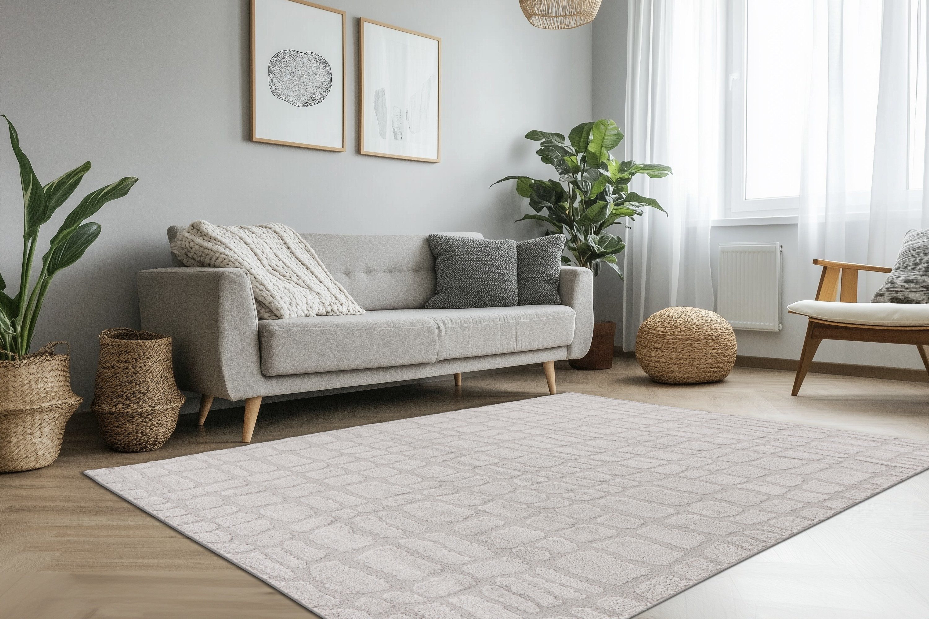 Kayoom Teppich Angel 125, rechteckig, Höhe: 20 mm, weicher Kurzflor, Wohnzimmer