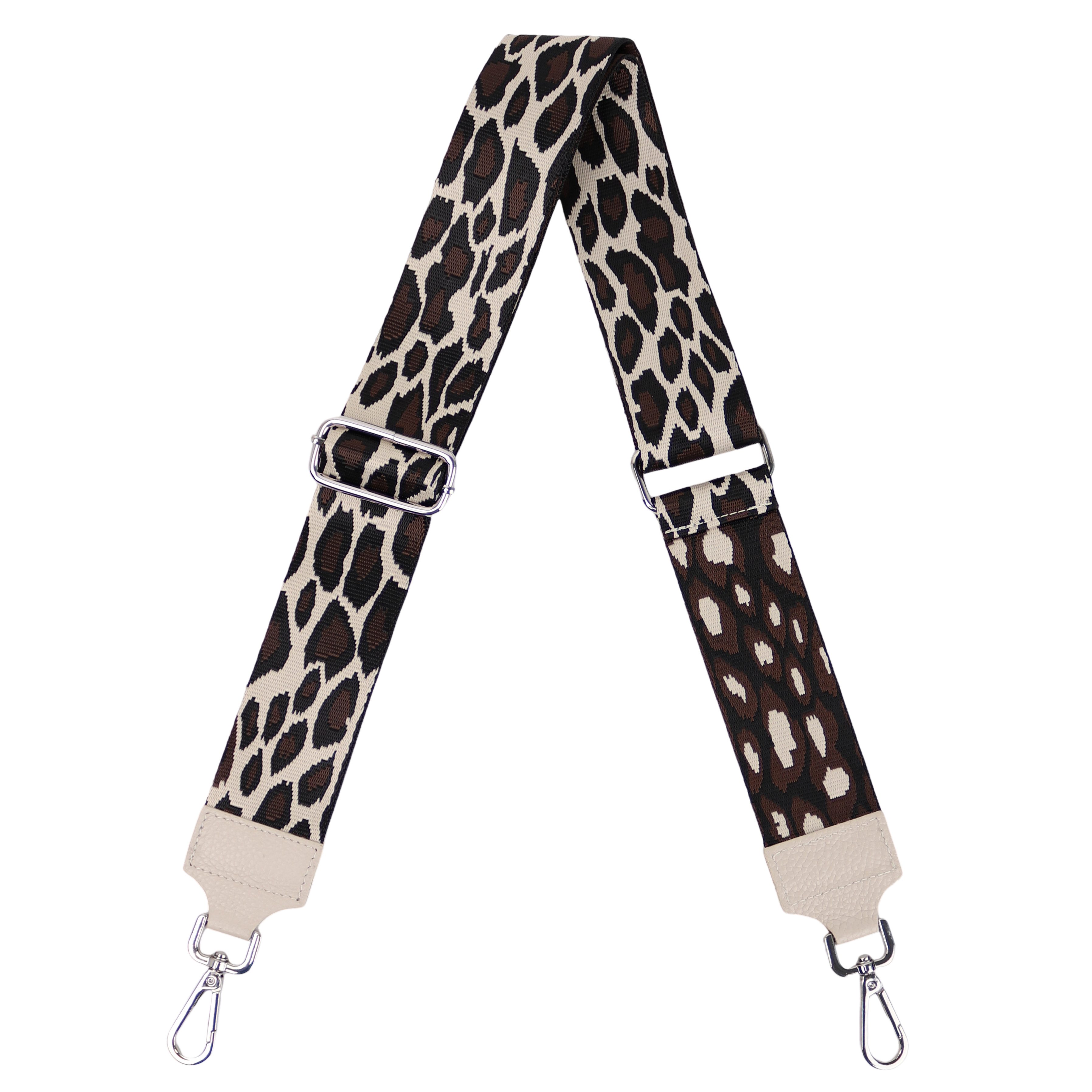 MIRROSI Schulterriemen Made in Italy aus Echtleder Schultergurt für Tasche zum Wechseln (Beige, Karabiner in silberner Farbe, 1x Taschengurt)