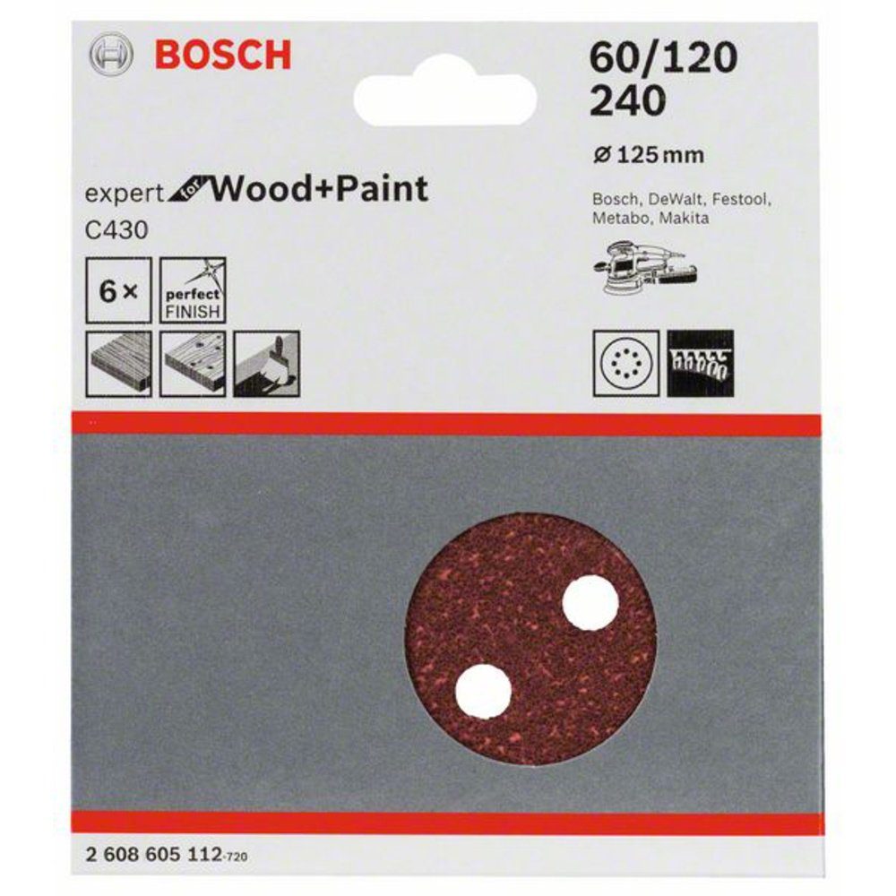 Bosch Accessories Schleifpapier Bosch Accessories Best for Wood 2608605112 Exzenterschleifpapier-Set m