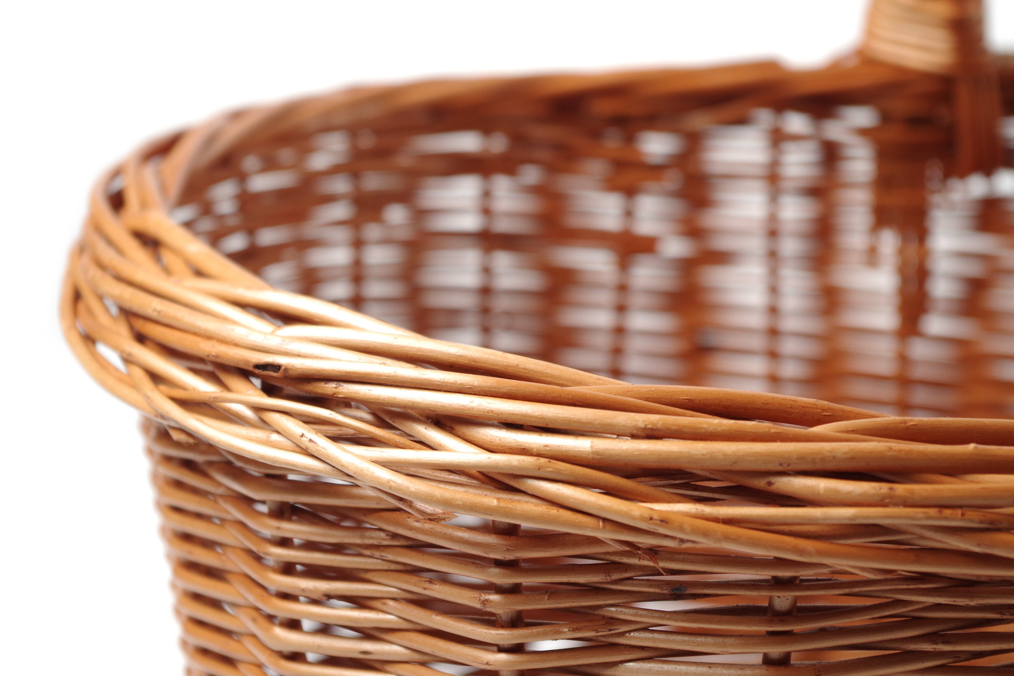 Kobolo Einkaufskorb Henkelkorb Korb aus gekochter Weide geflochten, 20 l