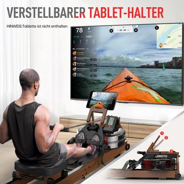 JOROTO Rudergerät MR280PRO & Wasser Rudergerät MR380, aus Eiche, Klappbares Rudergerät für zu Hause mit Bluetooth Display