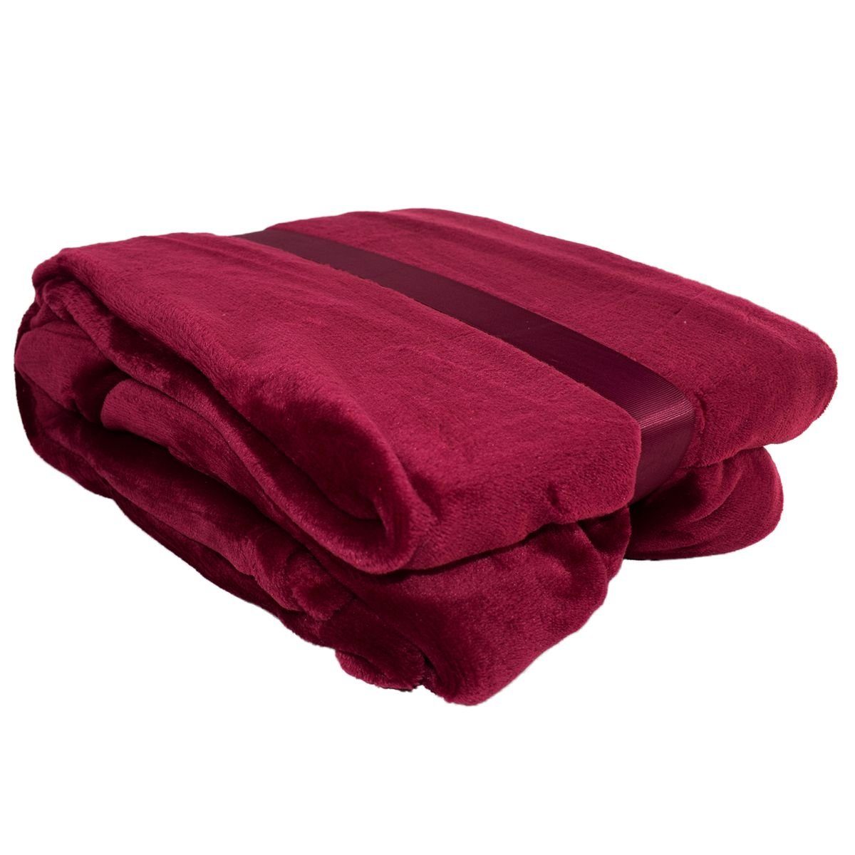 Wohndecke Flanell Couchdecke 145x195cm mit Ärmeln und Tasche Kuscheldecke, Marabellas Shop, in verschiedenen Farben Bordeaux