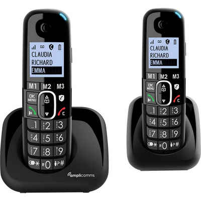 Amplicomms Seniorentelefon (Freisprechen, für Hörgeräte kompatibel, Wahlwiederholung)