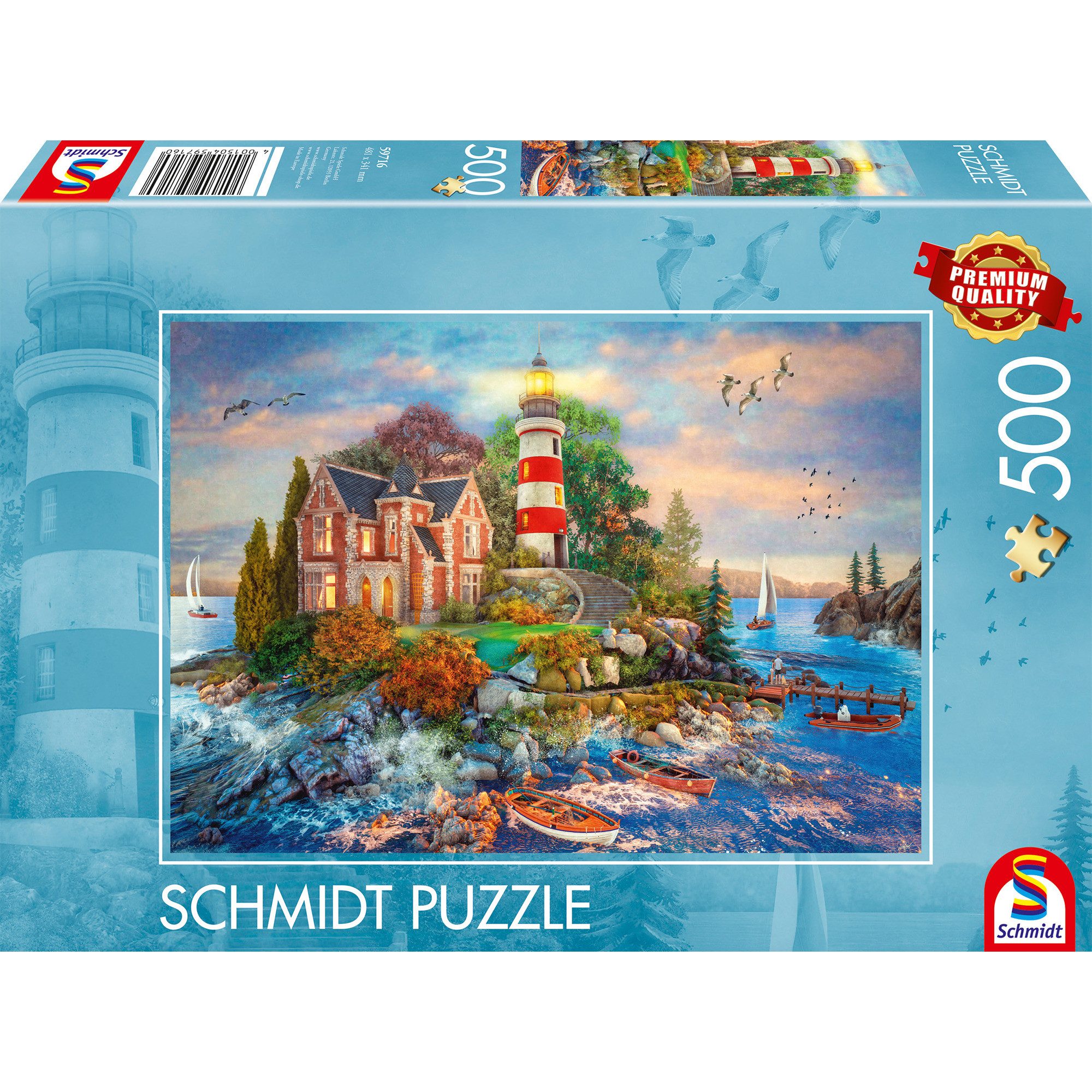 Schmidt Spiele Puzzle Schmidt Spiele Leuchtturm am Felsen, Puzzle, (500, 50 günstig online kaufen