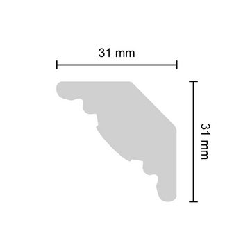 Decosa Zierleiste Decosa Stuckleiste G23 (Martine), 31 x 31 mm, Länge: 2 m, Kleben, Polystyrol (Styropor), 1-St.