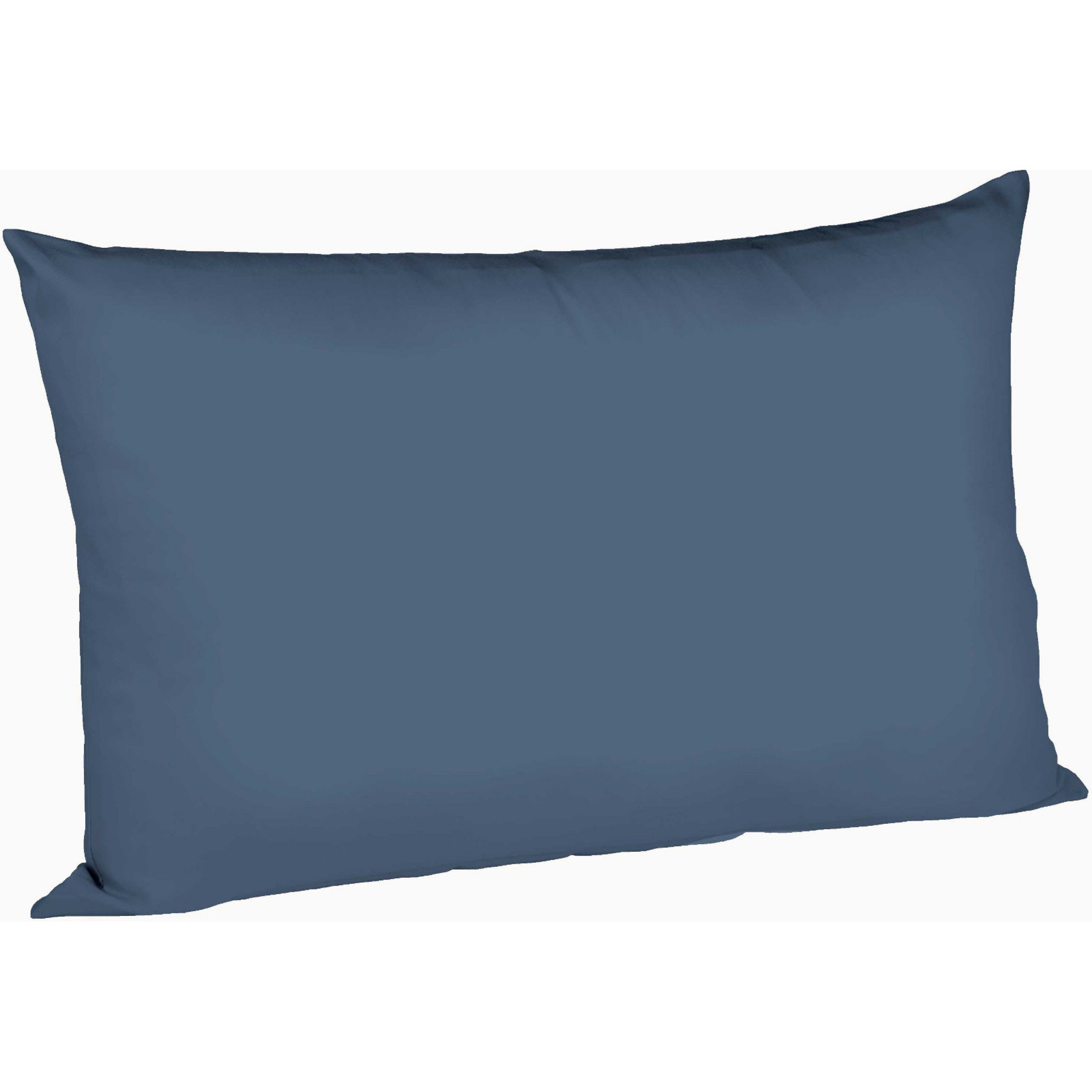 Kissenbezüge Fleuresse Mako-Satin-Kissenbezug uni colours 6073 denim 40x60 cm