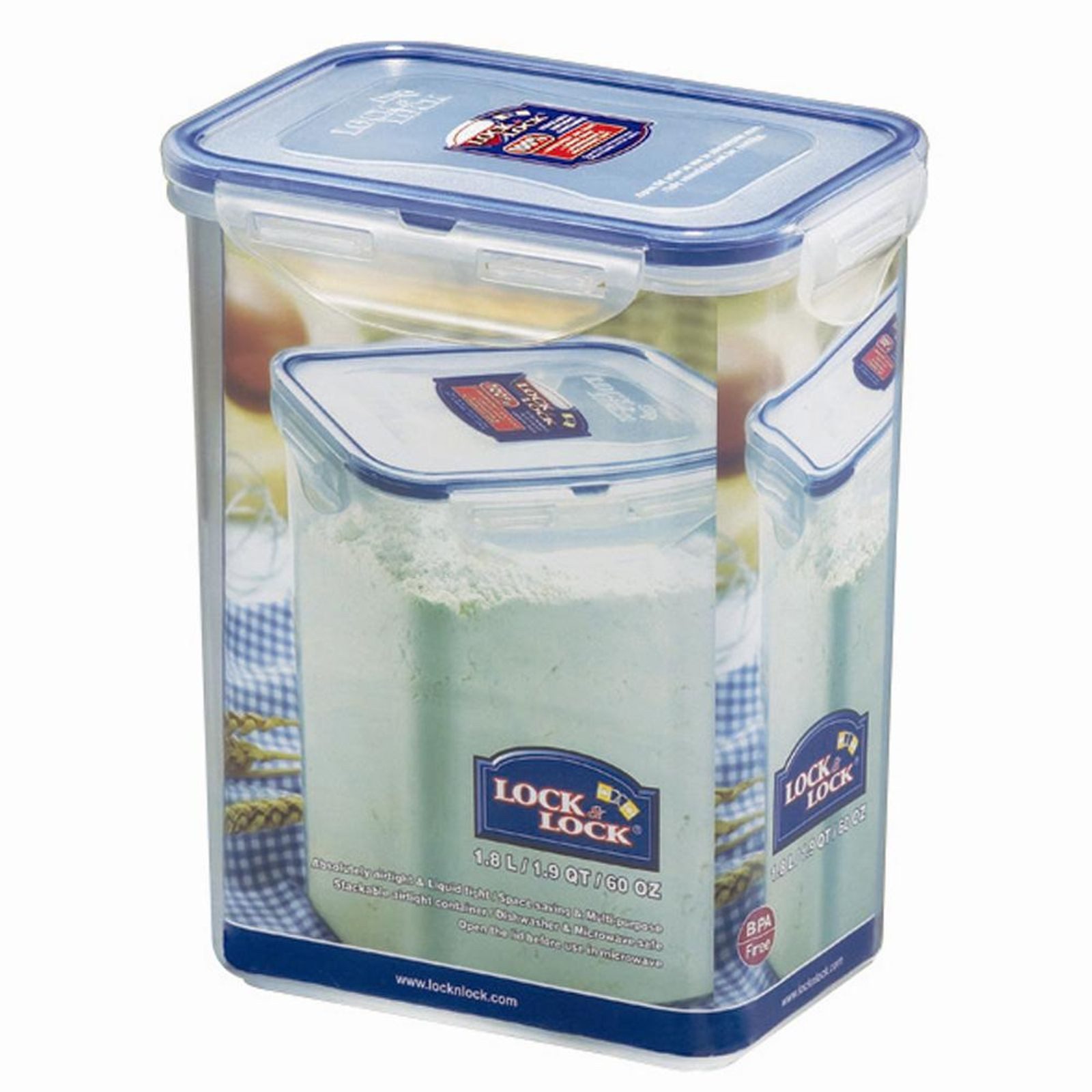 LOCK & LOCK Vorratsdose HPL813, Polypropylen, 1800 ml, luft- und wasserdicht, stapelbar