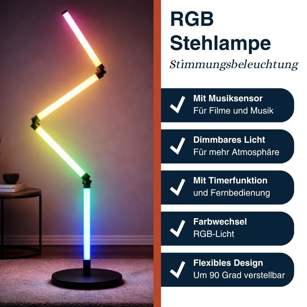 Grundig Stehlampe Grundig LED Stehlampe - Stehlampe Wohnzimmer LED