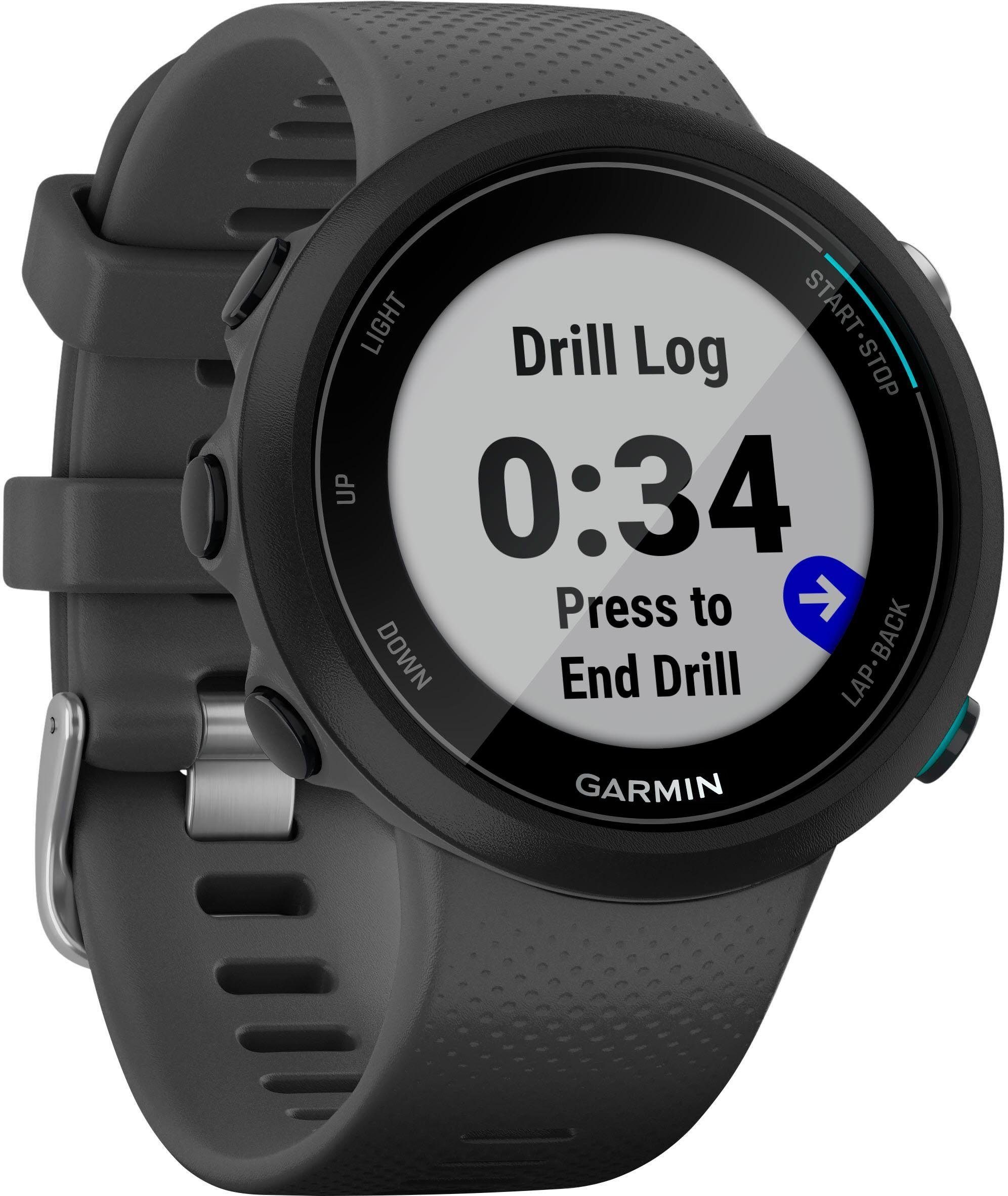 Swim2 Smartwatch Zoll) 20 cm/1,04 mit Silikon-Armband mm (2,63 Garmin grau