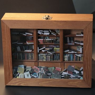 FIDDY 3D-Puzzle Angstlinderung, Stressabbau-Diorama-Rahmen-Box-Spielzeug, 200 Puzzleteile, Miniatur-Buchvitrine, 3D-Bücherregal als Geschenk