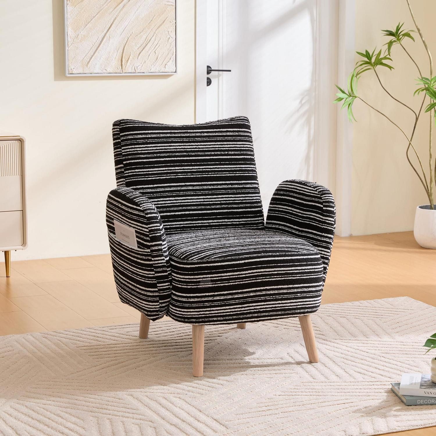 LuxusKollektion Ohrensessel Ohrensessel Relaxsessel Fernsehsessel Lesesessel 77x81cm Schwarz